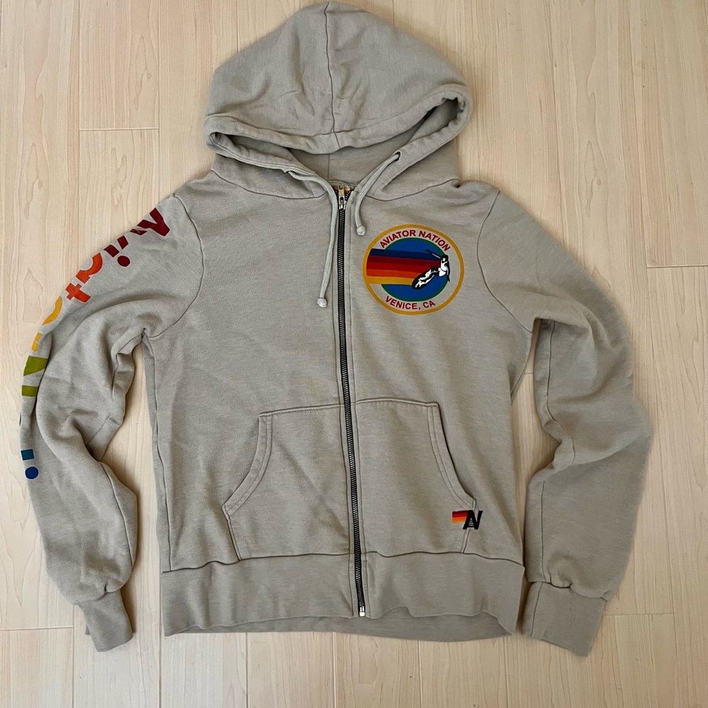 Aviator Nation Hoodie in Sand